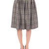 NOEMI ALEMÁN Gray Checkered Wool Shorts Skirt