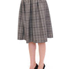 NOEMI ALEMÁN Gray Checkered Wool Shorts Skirt
