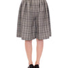 NOEMI ALEMÁN Gray Checkered Wool Shorts Skirt