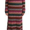 Missoni Multicolor Stripe Wool Knitted Maxi Sheath Dress