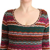 Missoni Multicolor Stripe Wool Knitted Maxi Sheath Dress
