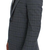 Dolce & Gabbana Blue Checkered Slim Fit Blazer Jacket