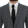 Dolce & Gabbana Blue Checkered Slim Fit Blazer Jacket
