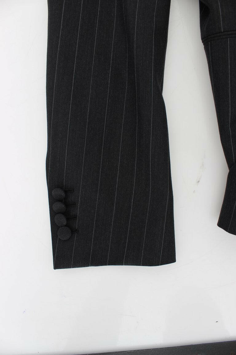 Veste blazer en laine à rayures grises chic Dolce &amp; Gabbana