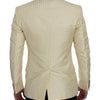 Dolce &amp; Gabbana – Zweiteiliger Blazer aus Seide mit Tupfenmuster in Beige
