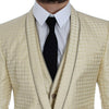 Dolce &amp; Gabbana – Zweiteiliger Blazer aus Seide mit Tupfenmuster in Beige