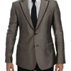 Dolce & Gabbana Brown Slim Fit Silk Two Button Blazer