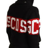 GCDS – Schwarze Strickjacke aus Kaschmir mit Kapuze und Button-Down-Logo