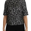 Dolce & Gabbana Black Musical Instruments Print Silk Blouse