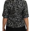 Dolce & Gabbana Black Musical Instruments Print Silk Blouse