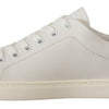 Dolce & Gabbana White Blue Leather Low Top Sneakers Shoes