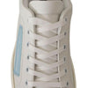 Dolce & Gabbana White Blue Leather Low Top Sneakers Shoes