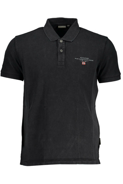 Napapijri Poloshirt aus schwarzer Baumwolle