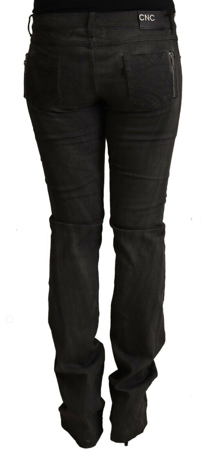 Costume National – Schwarze Skinny-Hose aus Baumwolle mit mittlerer Taille