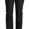 Exte Dark Blue Cotton Stretch Low Waist Straight Denim Jeans