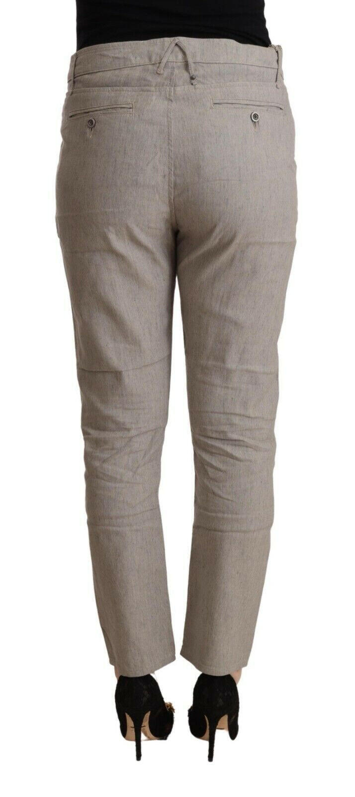 Pantalon fuselé élégant en lin gris clair CYCLE