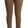 Scervino Street Brown Viscose Mid Waist Slim Tapered Pants