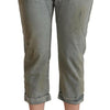 CYCLE Gray 100% Cotton Mid Waist Skinny Cropped Pants