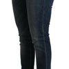 Acht Blue Washed Cotton Low Waist Slim Fit Denim Jeans