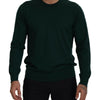 Dolce & Gabbana Green Cashmere Crewneck Pullover Sweater