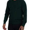 Dolce & Gabbana Green Cashmere Crewneck Pullover Sweater