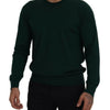 Dolce & Gabbana Green Cashmere Crewneck Pullover Sweater