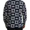 Dolce &amp; Gabbana Freizeithemd aus Stretch-Denim mit Kronenlogo in Blau