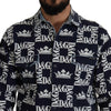 Dolce &amp; Gabbana Freizeithemd aus Stretch-Denim mit Kronenlogo in Blau