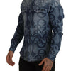 Dolce & Gabbana Blue Denim Stretch DG Logo Casual Mens Slim Shirt