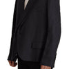 Dolce & Gabbana Blue Linen Formal Mens Blazer Jacket