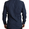 Dolce & Gabbana Blue Cotton MARTINI Slim Fit Dress Shirt
