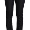 GF Ferre Black Cotton Stretch Low Waist Skinny Denim Jeans