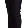 GF Ferre Black Cotton Stretch Low Waist Skinny Denim Jeans