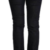 GF Ferre Black Cotton Stretch Low Waist Skinny Denim Jeans
