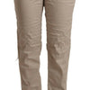 Acht Beige Tencel Mid Waist Tapered Casual Pants