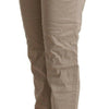 Acht Beige Tencel Mid Waist Tapered Casual Pants