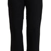 John Galliano Black Cotton Flared Cropped High Waist Denim Jeans