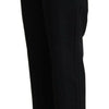 John Galliano Black Cotton Flared Cropped High Waist Denim Jeans