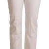 L'Autre Chose White Cotton Mid Waist Cropped Denim Jeans
