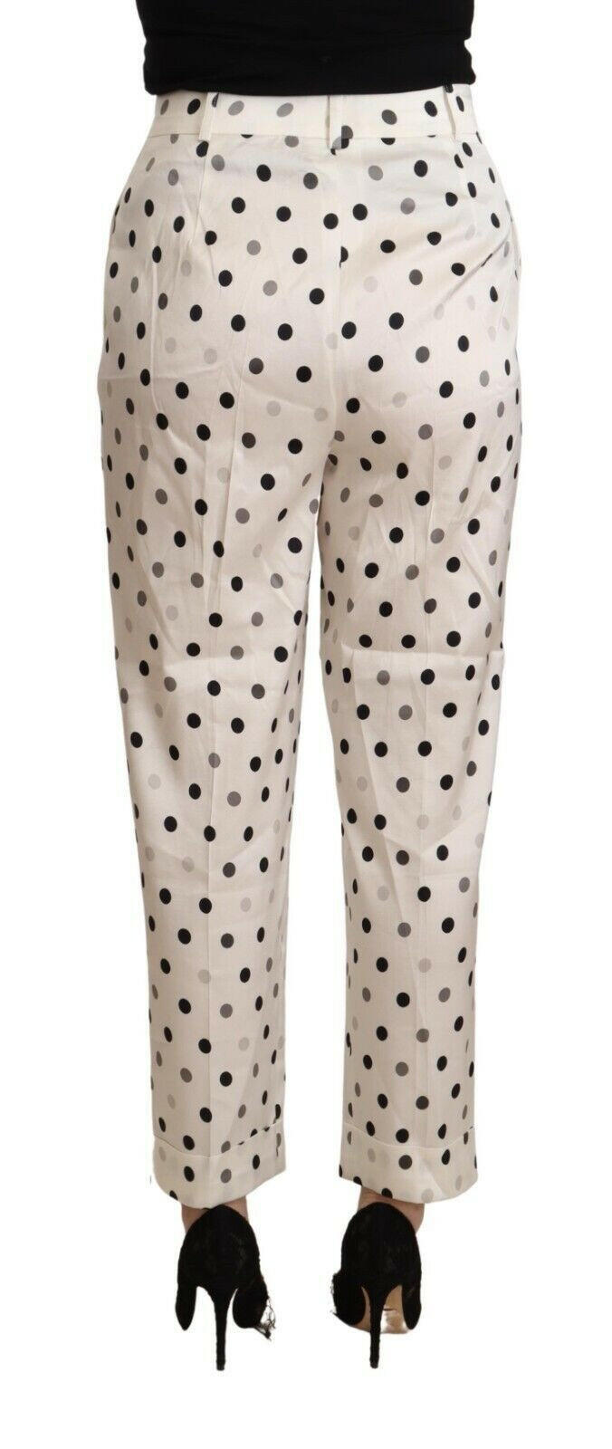 Ermanno Scervino – Weiße, gepunktete, hoch taillierte Karottenhose