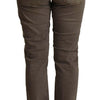 CYCLE Brown Cotton Low Waist Skinny Casual Jeans