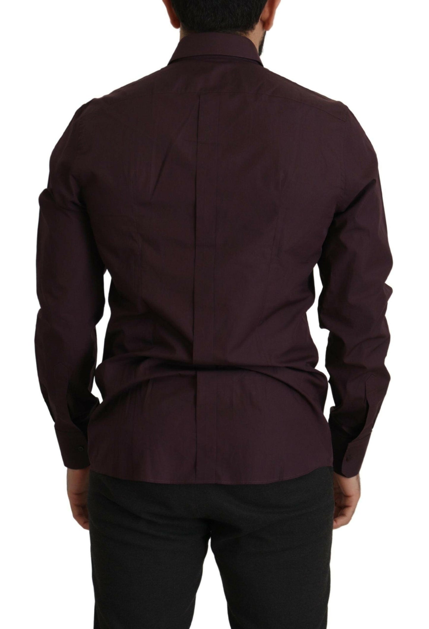 Dolce &amp; Gabbana Lila Slim Fit Hemd aus Baumwolle GOLD