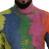 Dolce & Gabbana Multicolor Turtleneck Pullover Mohair Sweater