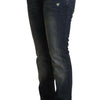 Acht Blue Washed Cotton Low Waist Skinny Denim Jeans