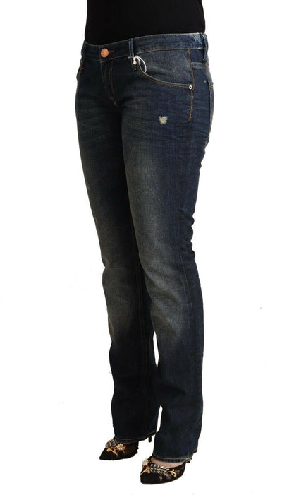 Acht – Blaue Skinny-Jeans aus verwaschener Baumwolle mit niedriger Taille