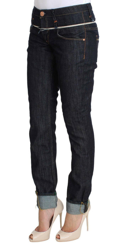 Acht Blue Denim Baumwollhosen Straight Fit Jeans