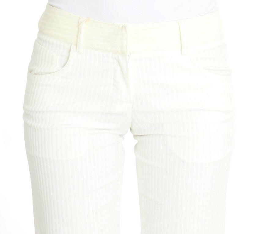 Ermanno Scervino White Striped Straight Fit Pants