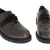 AI_ Graubraune Lederschnürschuhe