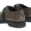 AI_ Graubraune Lederschnürschuhe
