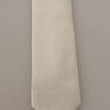Dolce & Gabbana Off-White 100% Silk Slim Adjustable  Accessory Necktie